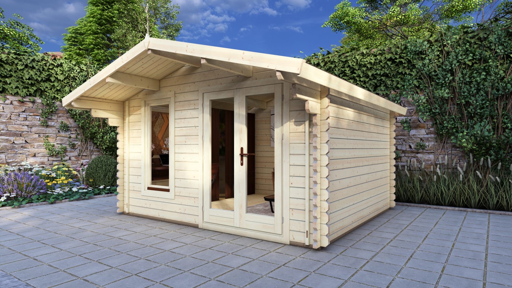 Log Cabin Atlanta 3.8×3.2m, 44mm1