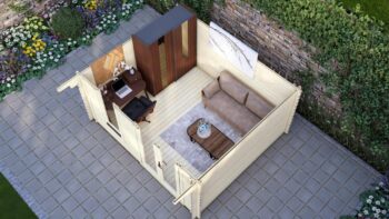 Log Cabin Atlanta 3.8×3.2m, 44mm6