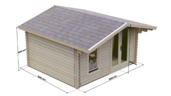 Log Cabin Atlanta 3.8×3.2m, 44mm7