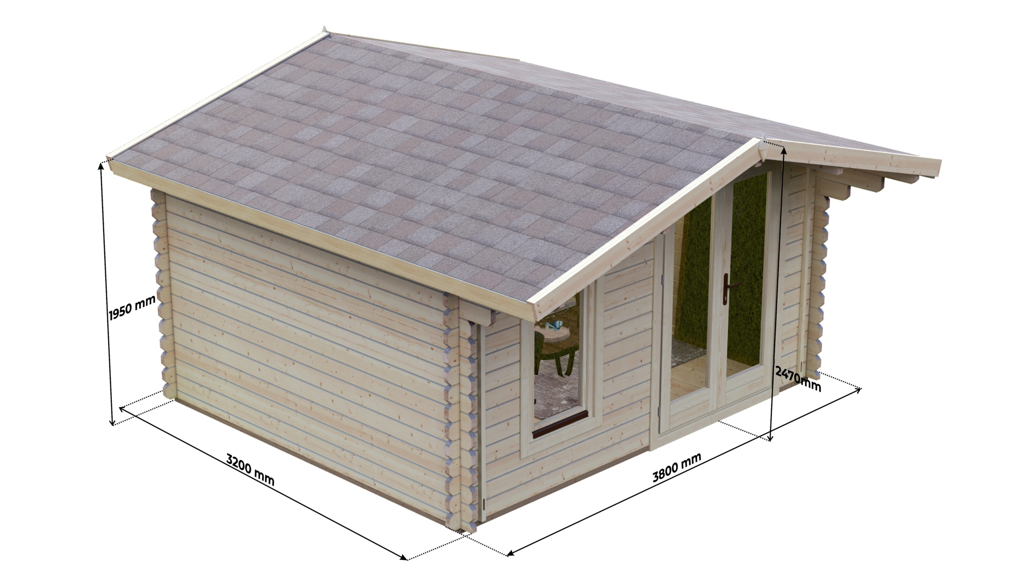 Log Cabin Atlanta 3.8×3.2m, 44mm7 Large scale image