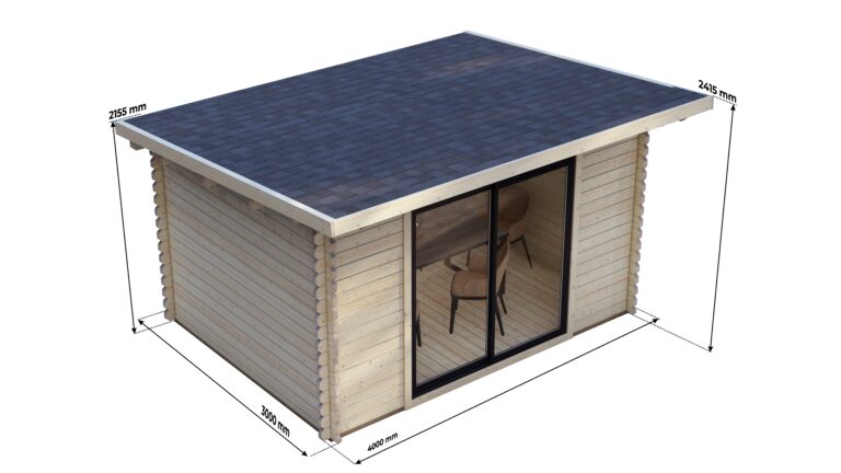 Modern Log Cabin 4×3m – Aluminium Sliding Doors – 8 carousel small image
