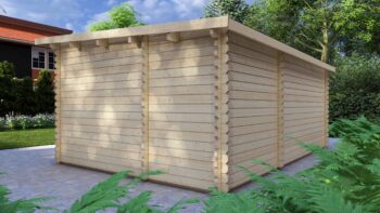 Modern Log Cabin 5.9×4.0m – Aluminium Sliding Doors – 4