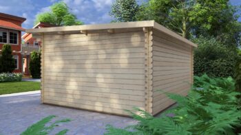 Modern Log Cabin 5×4m – Alu Sliding Doors, Pent Roof4