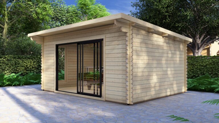 Modern Log Cabin 5×4m – Aluminium Sliding Door – 2 carousel small image