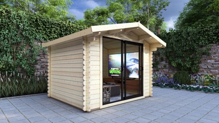 Modern Log Cabin 3.2×2.6m – Alu Sliding Doors, Apex Roof2 carousel small image