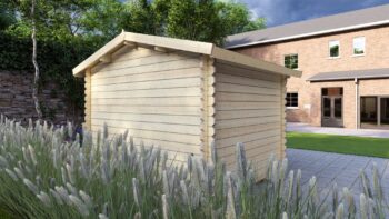 Modern Log Cabin 3.2×2.6m – Alu Sliding Doors, Apex Roof4