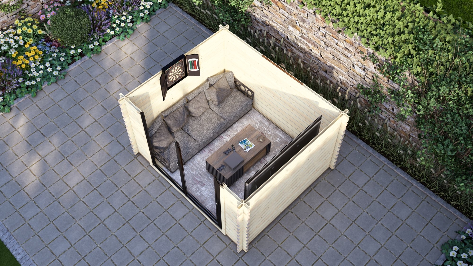 Modern Log Cabin 3.2×2.6m – Alu Sliding Doors, Apex Roof6 Large scale image