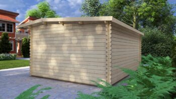 Modern Log Cabin 5×4m – Alu Sliding Doors, Long Ridge Roof4