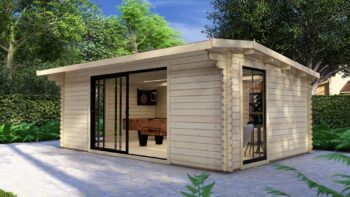 Modern Log Cabin 6×4m Dylan Wolverley 6×4 Pent2