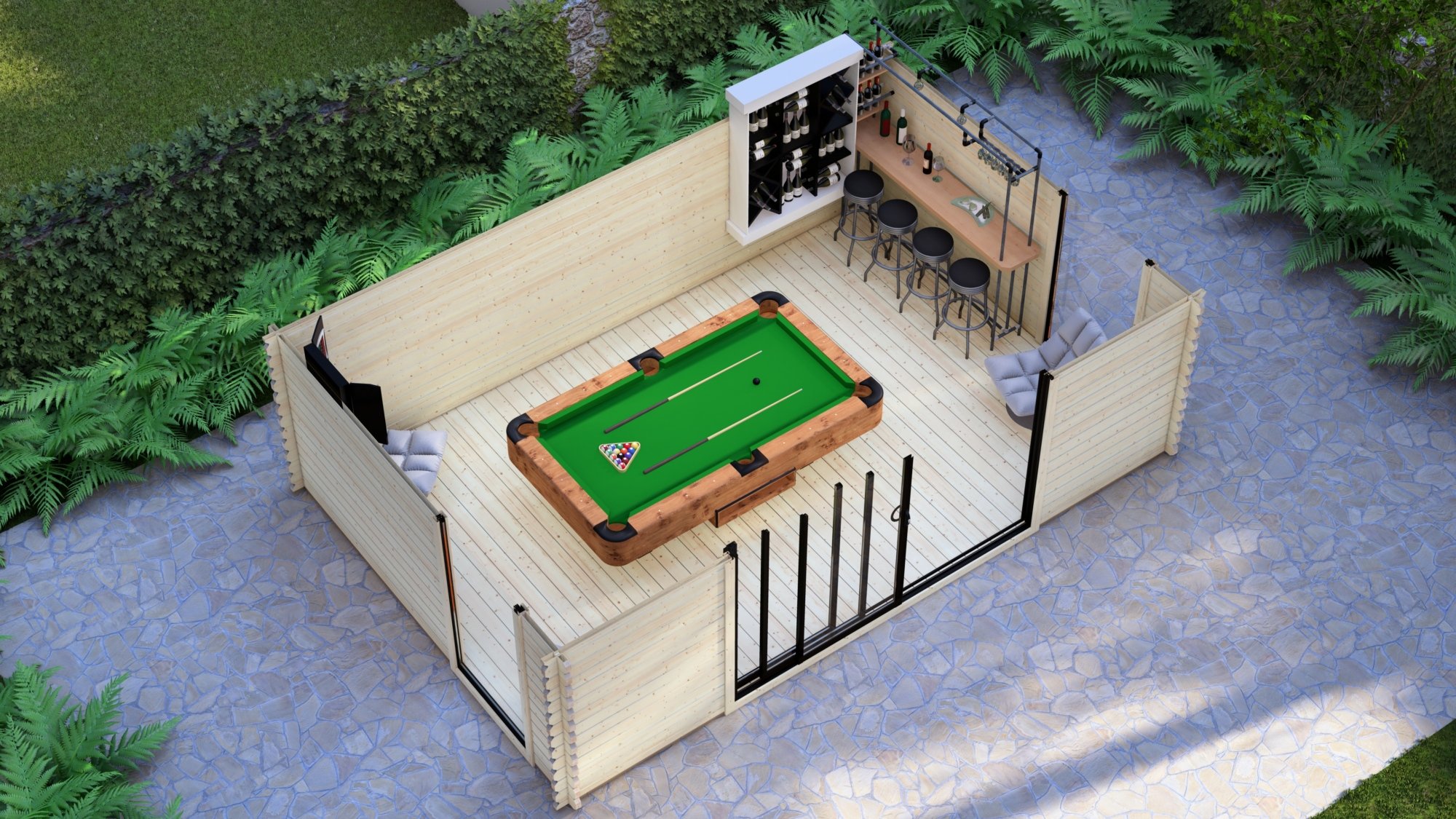 Modern Log Cabin 6×4m Dylan Wolverley 6×4 Pent6 Large scale image