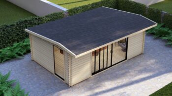 Modern Log Cabin 6×4m Dylan Wolverley 6×4 Pent7