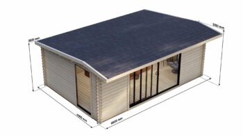 Modern Log Cabin 6×4m Dylan Wolverley 6×4 Pent8