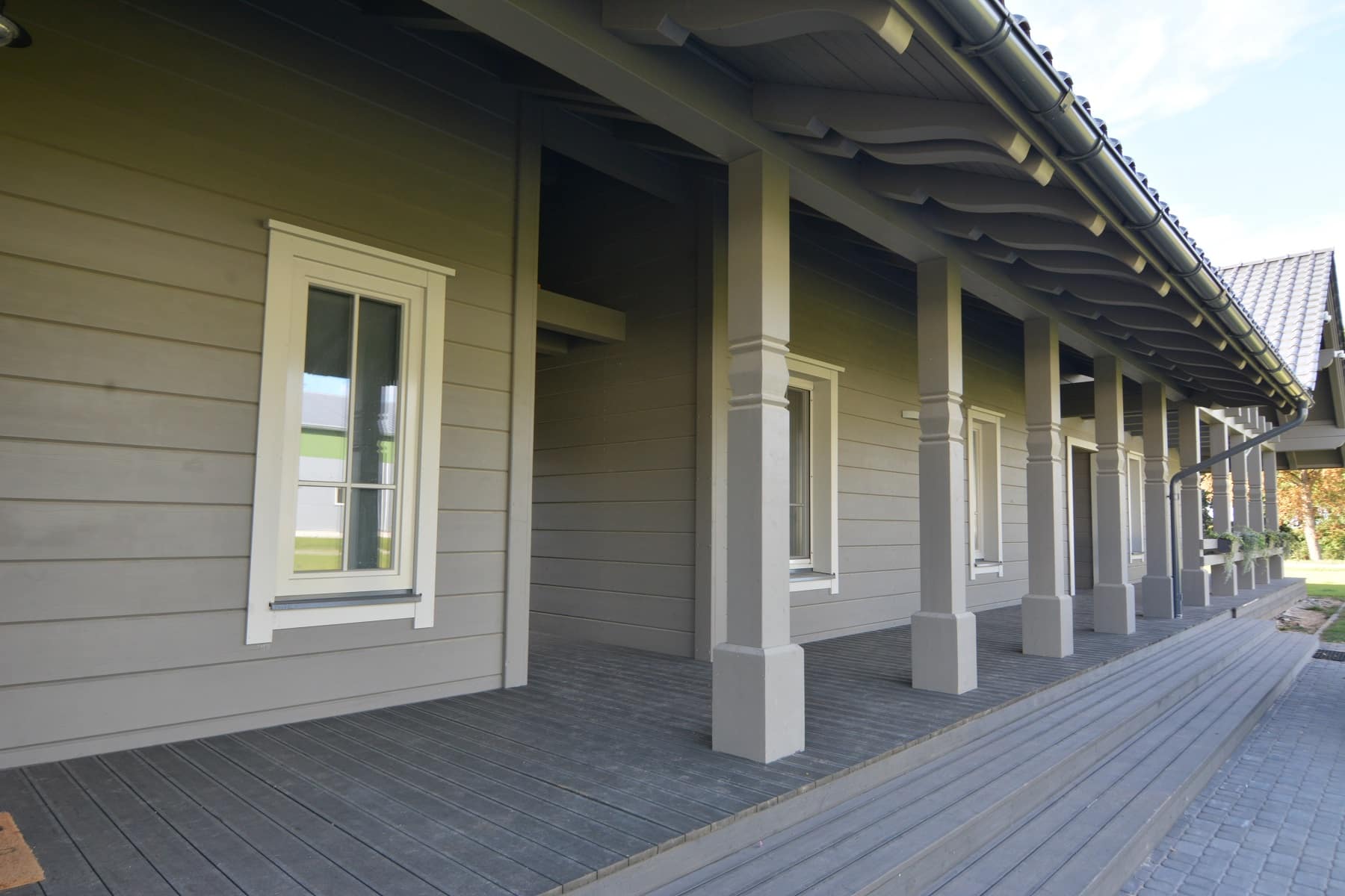 Eurodita log cabin production facility in Kaunas, Lithuania — CNC manufacturing line producing 12,000 timber building kits annually