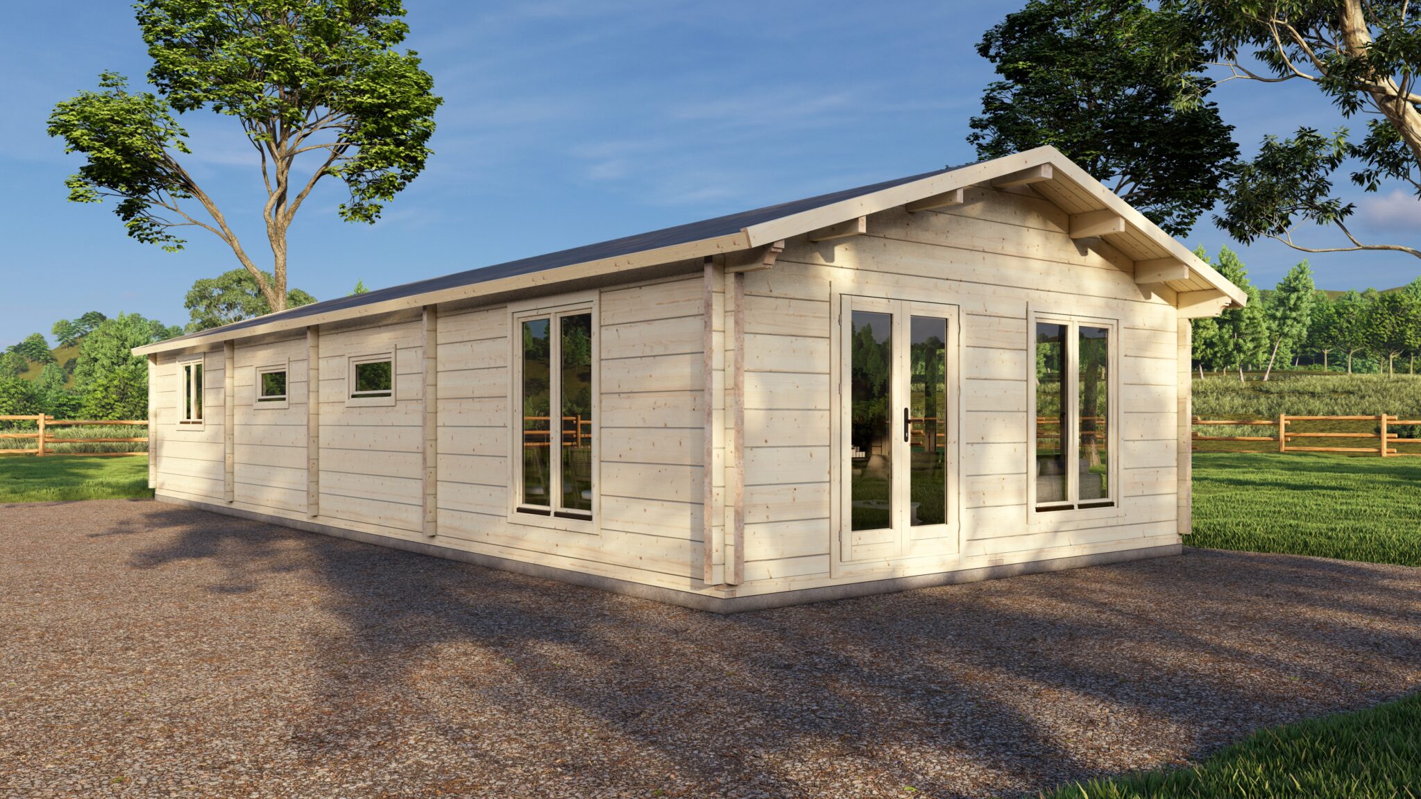 Mobile Log Home 3 Bed 15x6m – 1