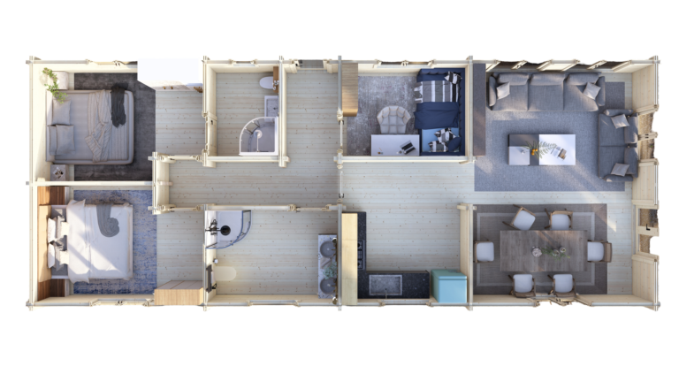 Mobile Log Home 3 Bed 15x6m – 5