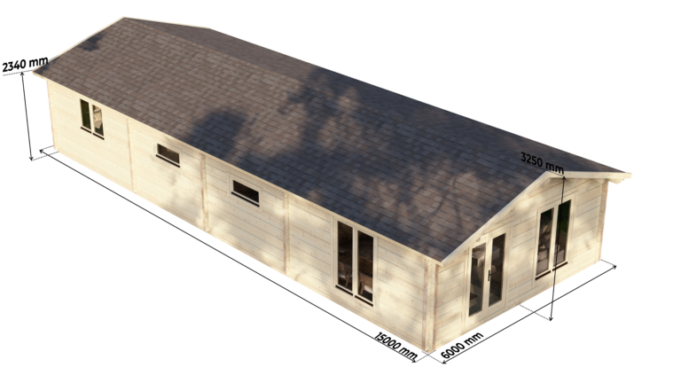 Mobile Log Home 3 Bed 15x6m – 7