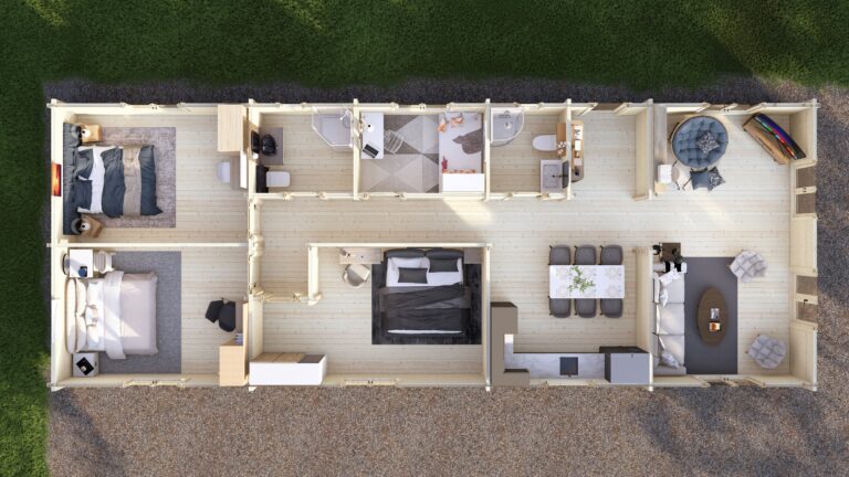 Mobile Log Home 4 Bed 18×6.8m – 5