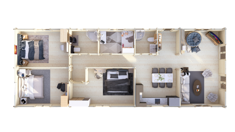 Mobile Log Home 4 Bed 18×6.8m – 5