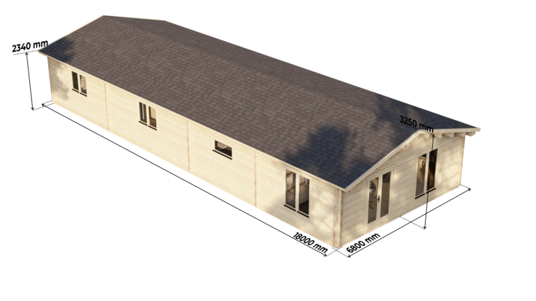 Mobile Log Home 4 Bed 18×6.8m – 7
