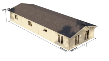 Mobile Log Home 4 Bed 18x6.8m: dimension drawing