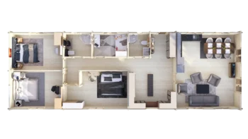 Mobile Log Home 4 Bed 20x6m: view 6