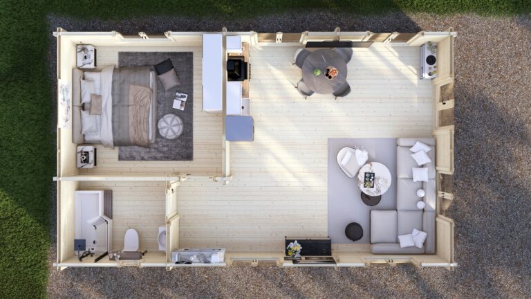 Mobile Log Home Great Ouse1 Bed 10x6m – 5