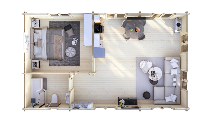 Mobile Log Home Great Ouse1 Bed 10x6m – 5