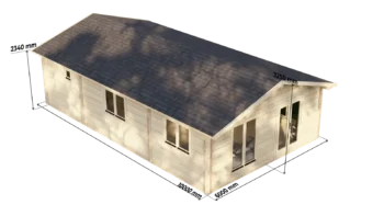 Mobile Log Home 1 Bed 10x6m: dimension drawing