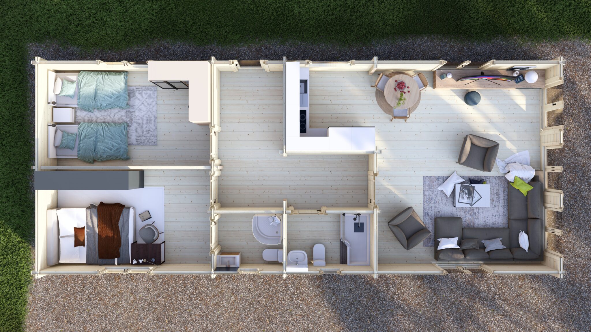 Mobile Log Home Wye2 Bed 14×5.8m – 5