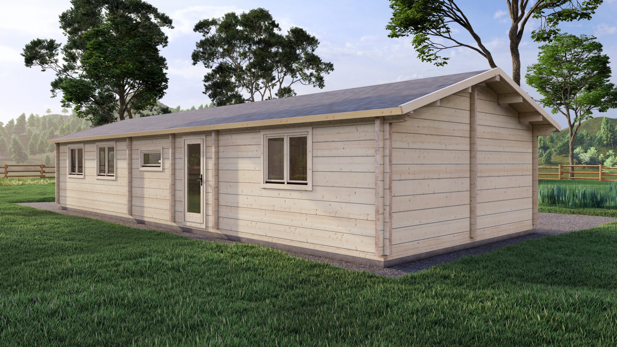 Mobile Log Home Wye2 Bed 15x6m – 3