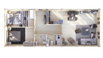 Mobile Log Home Wye2 Bed 15x6m – 5