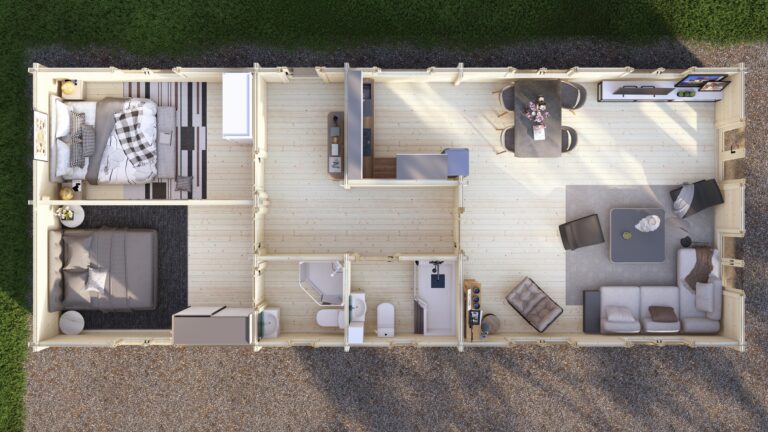 Mobile Log Home Wye2 Bed 15x6m – 5