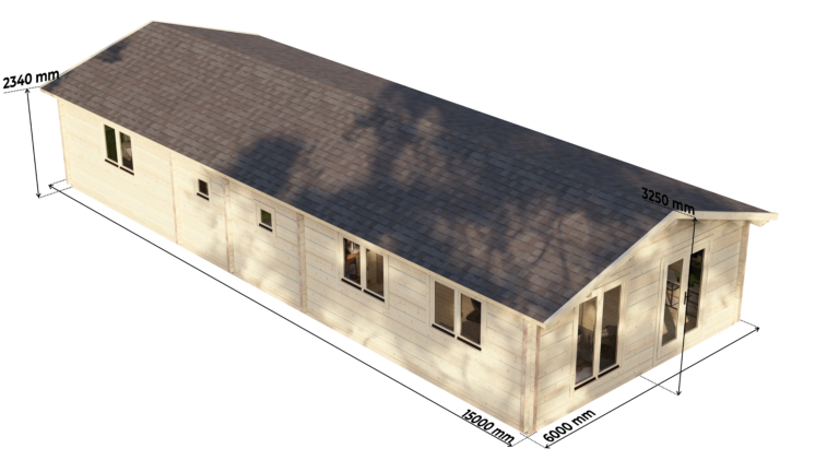 Mobile Log Home Wye2 Bed 15x6m – 7