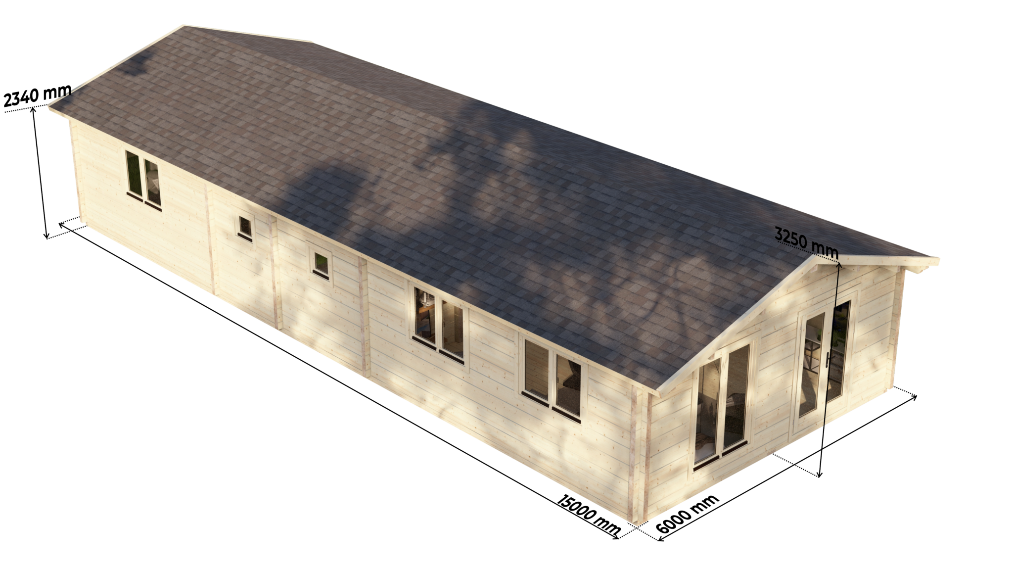 Mobile Log Home Wye2 Bed 15x6m – 7