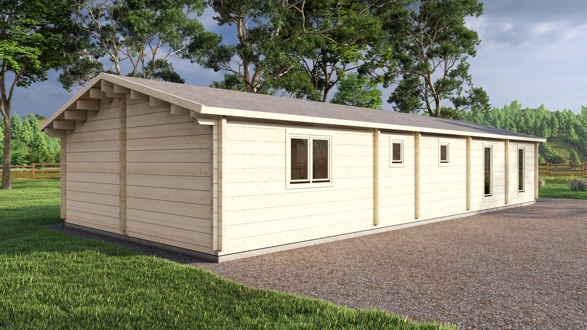 Mobile Log Home Wye2 Bed 16×6.8m – 4