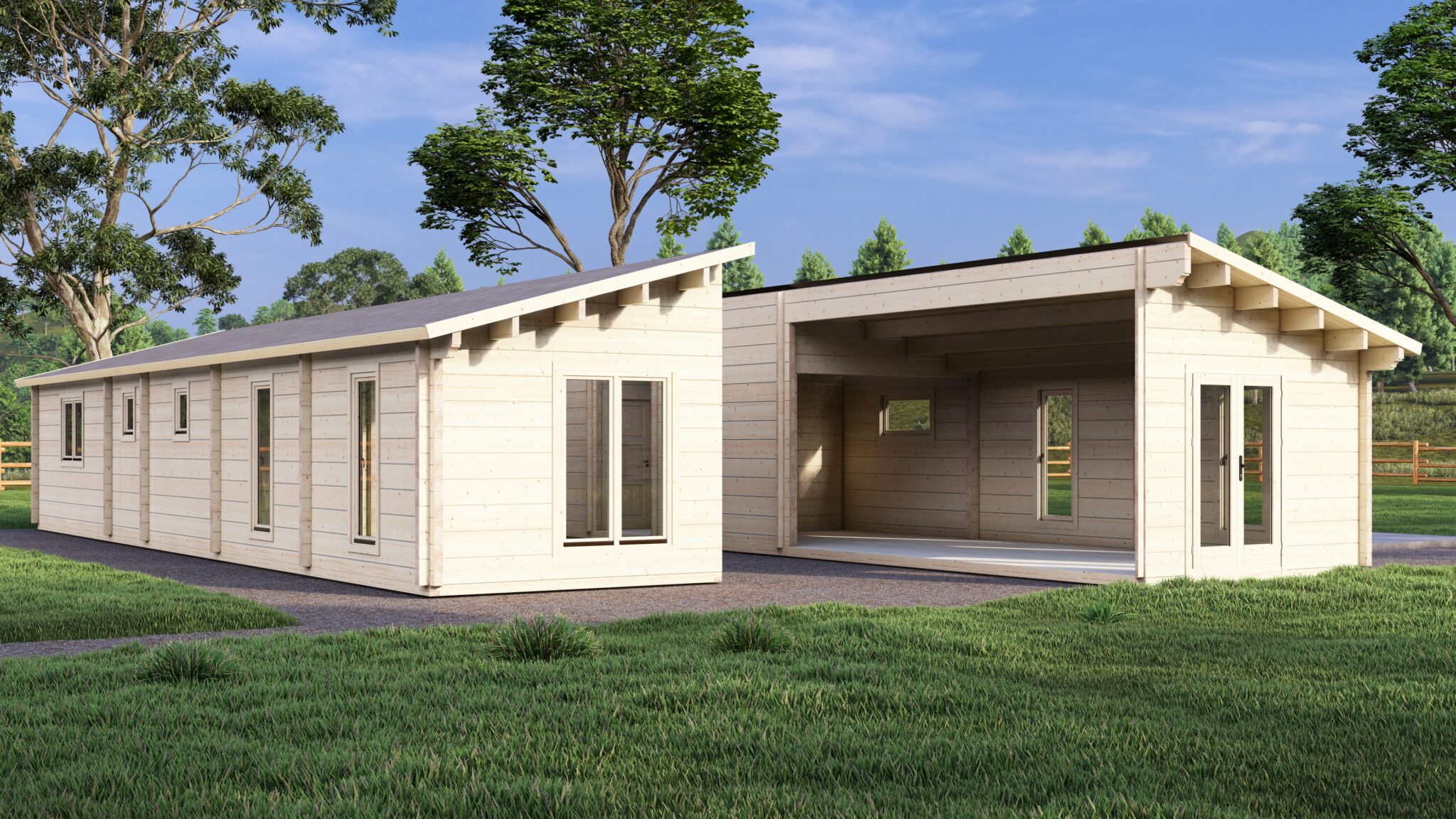 Mobile Log Home Wye2 Bed 16×6.8m – 6