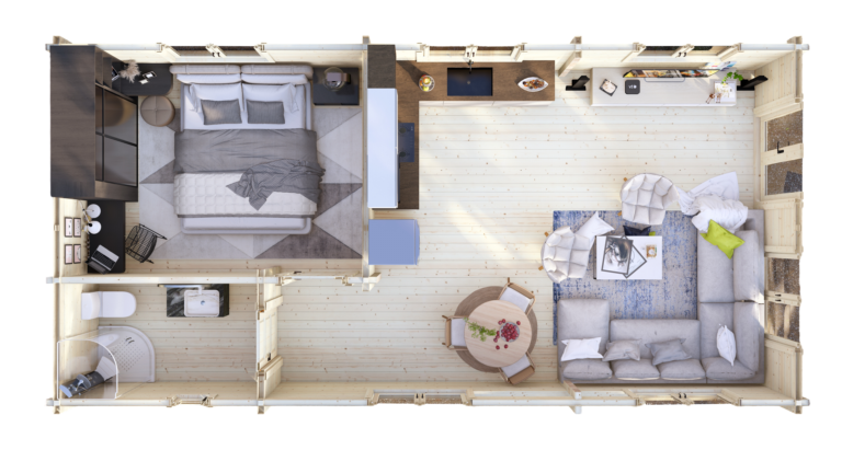 Mobile log cabin Great Ouse1 Bed 8x5m – 5