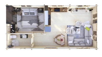 Mobile Log Home 1 Bed 10x5m: photo 6
