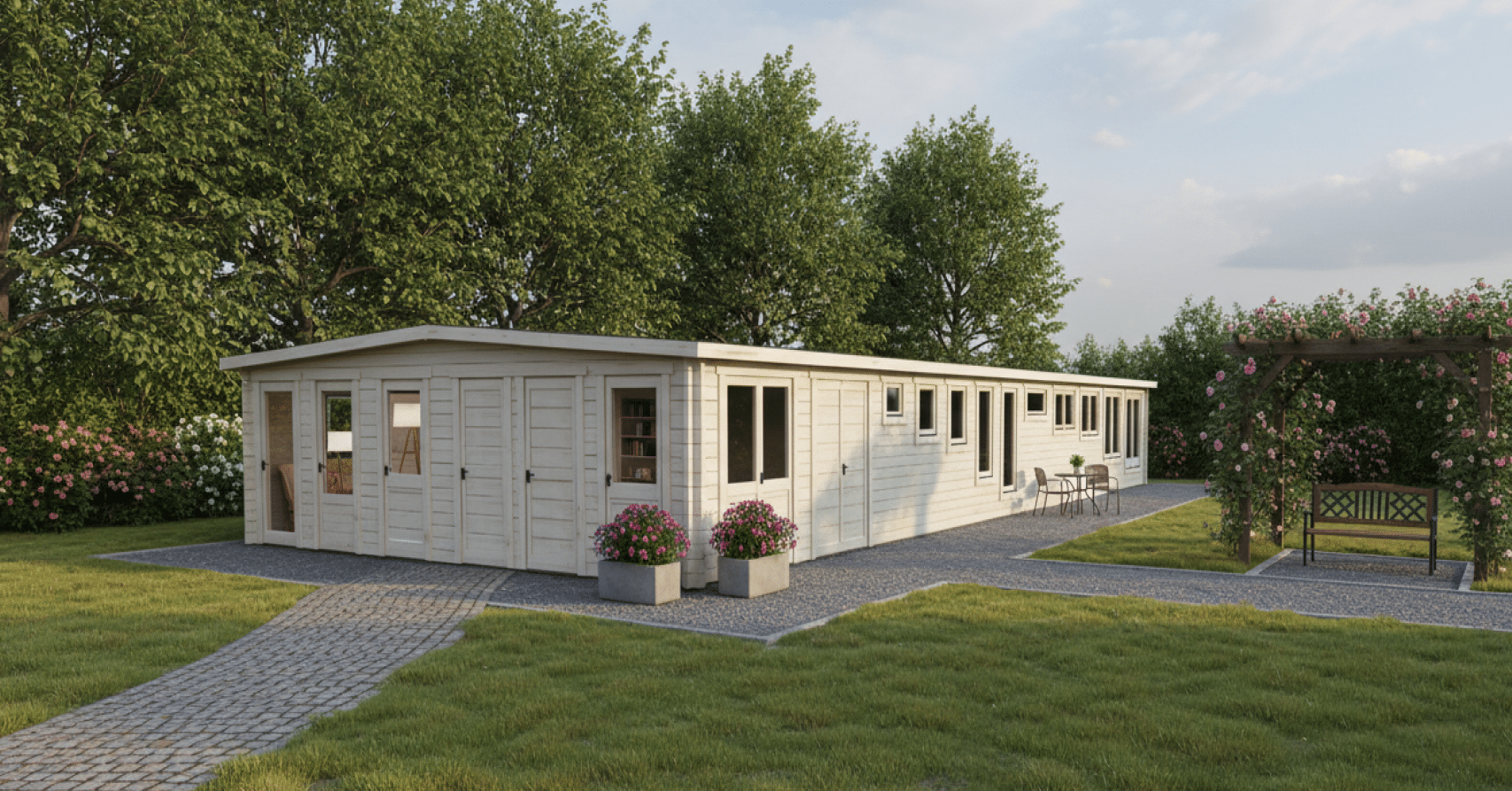 CAD design process for custom log cabin and glulam home orders — Eurodita produces 3D visuals branded under each dealer's identity