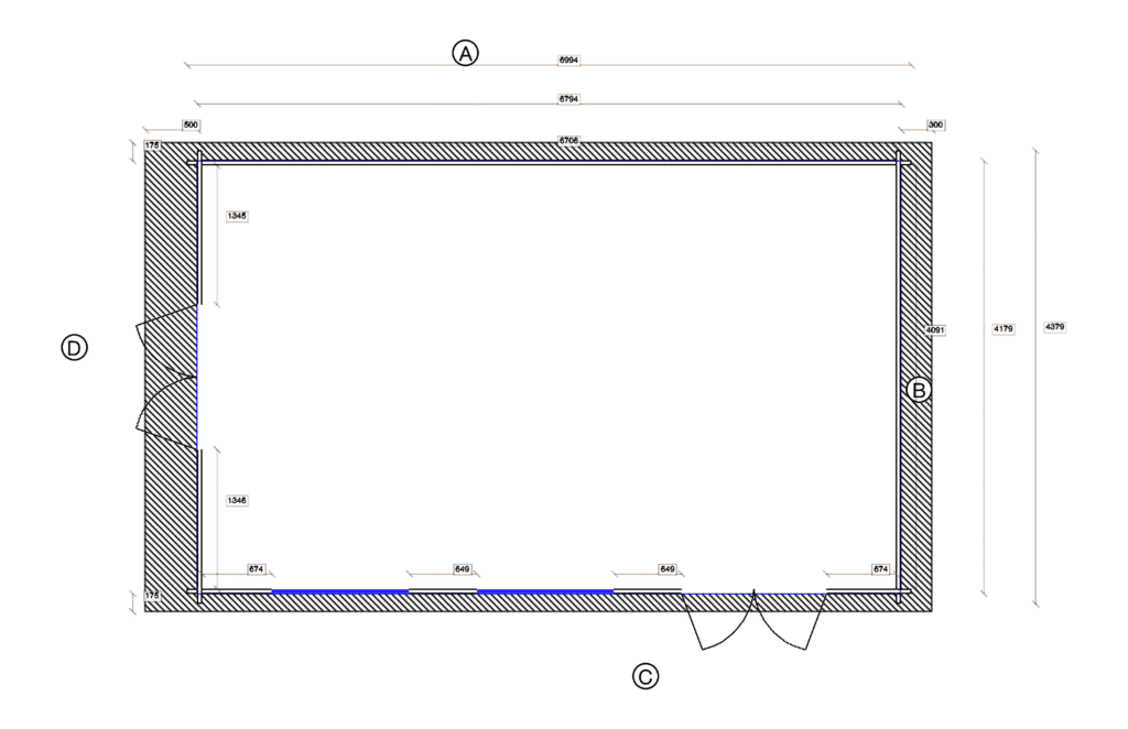 Floor plan of Apex Timber Lodge 4.1x6.7, dimensioned drawing