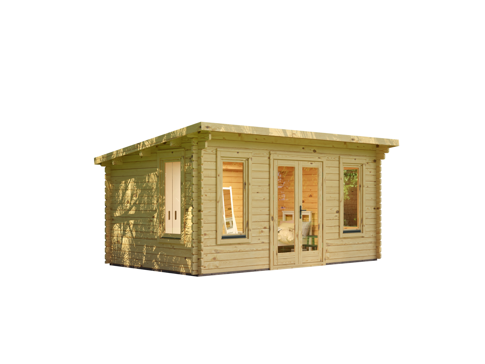 Log Cabin Louis 5X3M, 44Mm - Clean Product Render Side View | Eurodita B2B