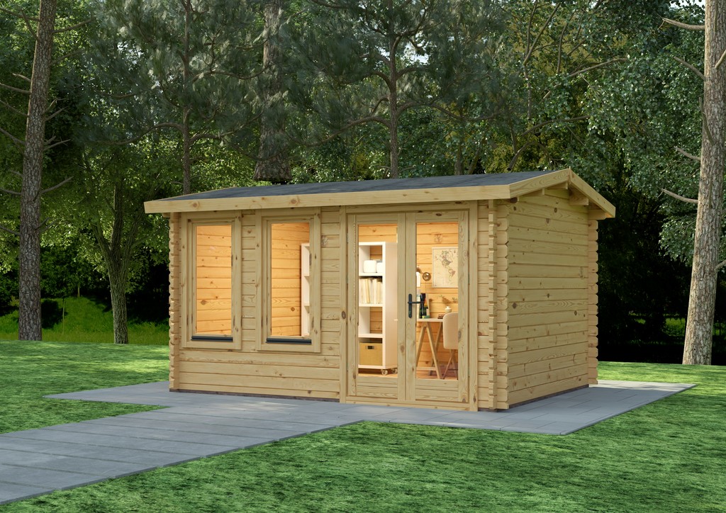 Eurodita Nicholas log cabin 4x3m 34mm solid timber - private-label manufacturing