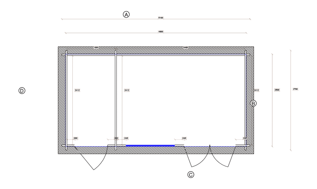 Floor plan of Garden Room 2.4x4.8, dimensioned drawing
