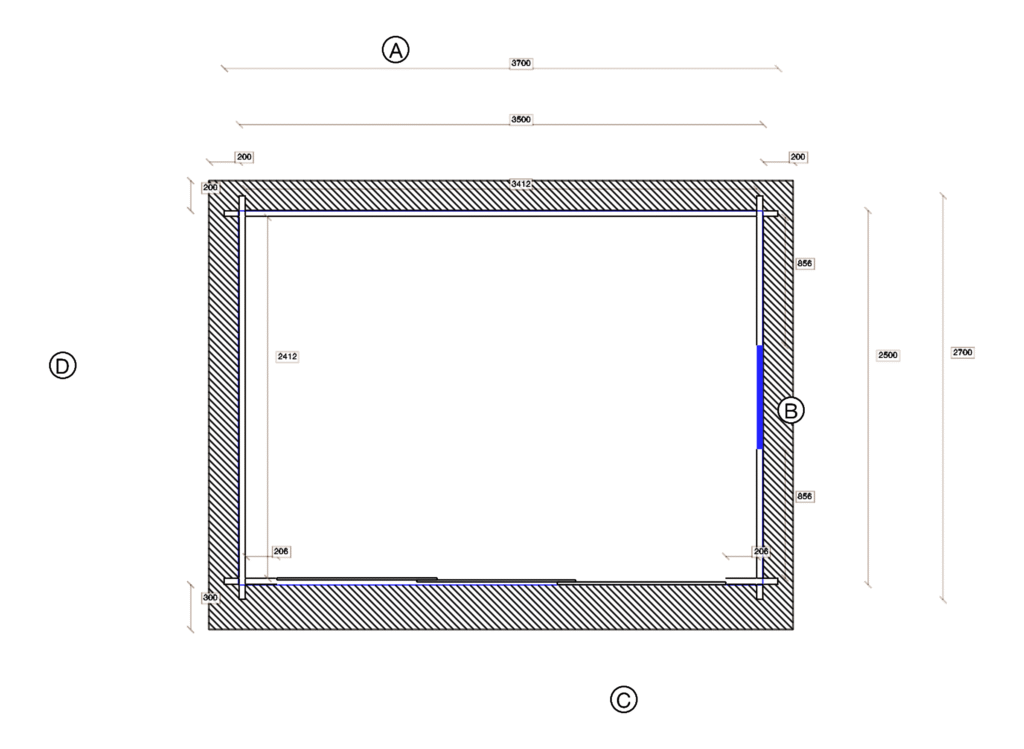 Floor plan of Garden Shed 2.4x3.4, dimensioned drawing