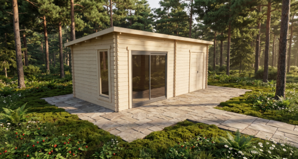 3D technical project visual for Pent Summer House 2.9x5.9.
