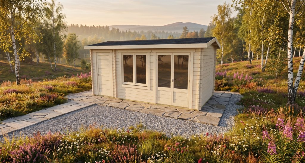 3D technical project visual for Garden Room 2.4x4.8.