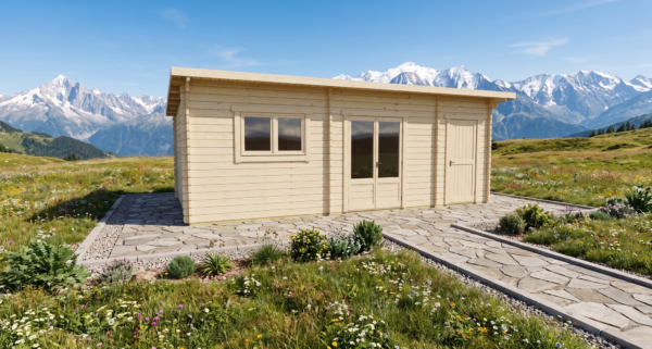 3D technical project visual for Pent Summer House 3.7x6.7.