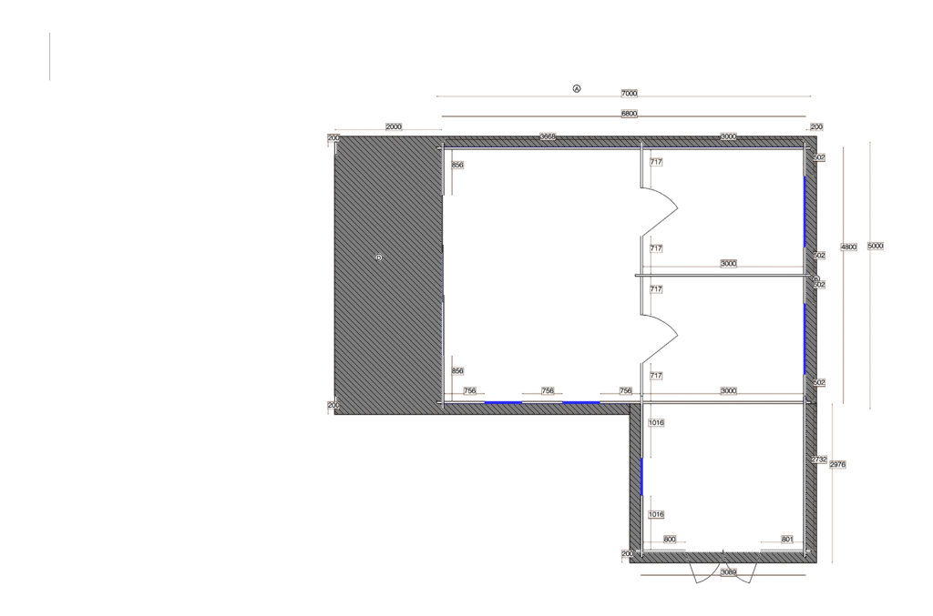Floor plan of Apex Holiday Cabin 5.0x7.0, dimensioned drawing