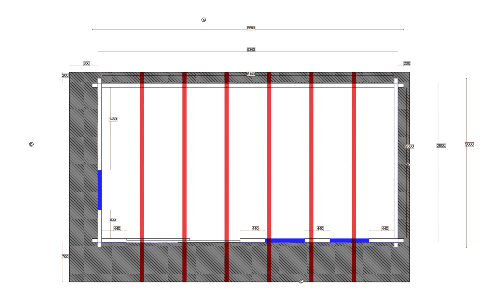 Floor plan of Garden Office 3.0x5.5, dimensioned drawing