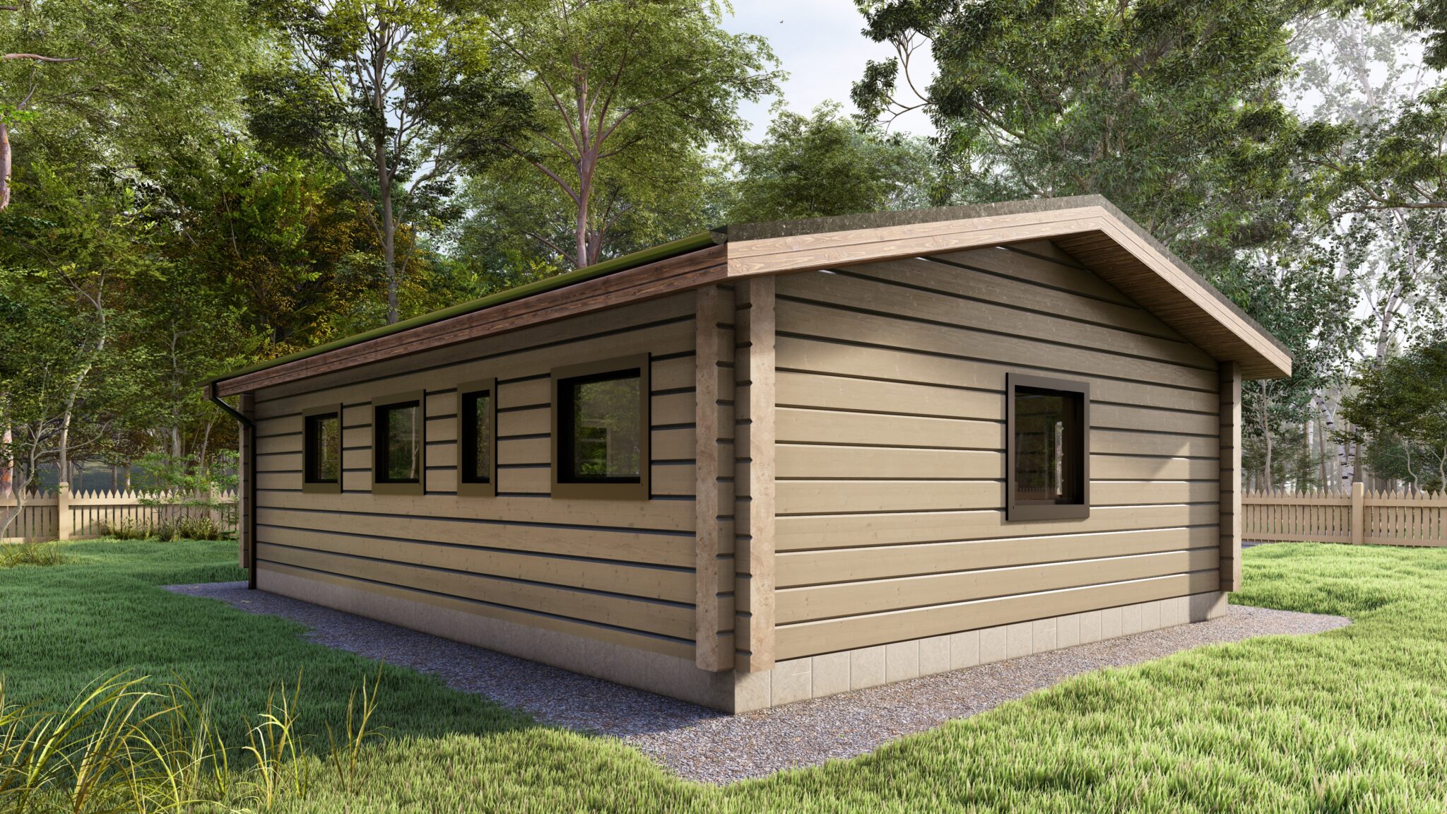 Halden Glulam House Rear Perspective